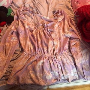 Floral Lavender Blouse